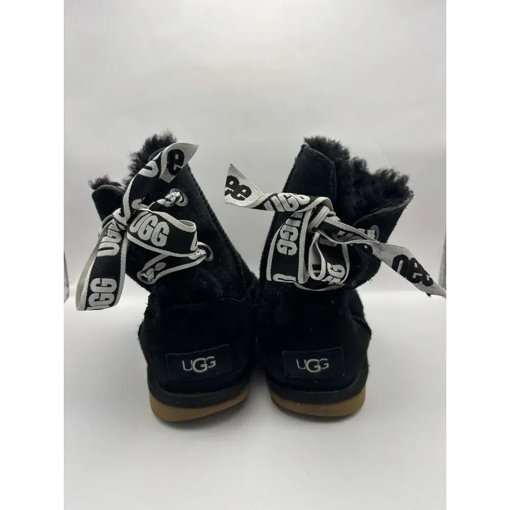 Ugg Bailey Bow II Black Boots Kids Size 5